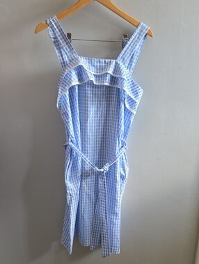 Blue and White Gingham Midi Sundress From Sundance